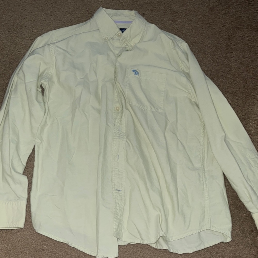 Abercrombie fitch button up long sleeve men tops shirt dress teen Easter outfit